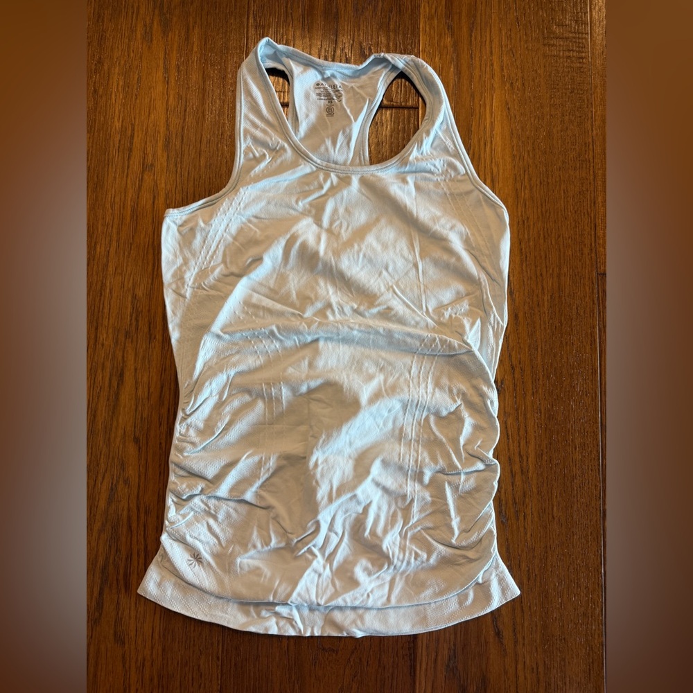 Light Blue Athleta Tank Top with Cinched Waist